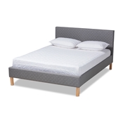 Baxton Studio Aneta Modern and Contemporary Grey Fabric Upholstered King Size Platform Bed